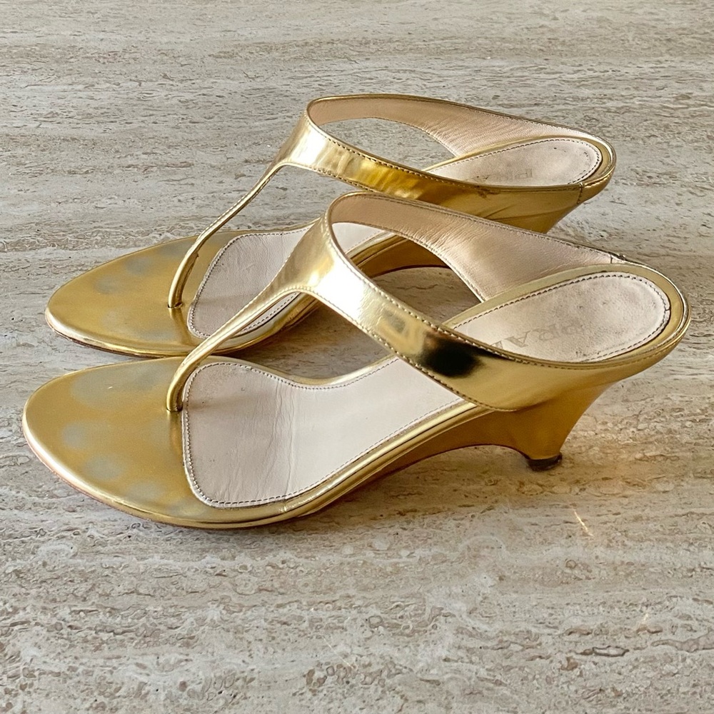 Vintage Prada Thong Sandal Wedges - Picture 4 of 11